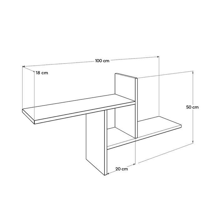 Hanah Home Estantería de pared Nogal claro Hanah Home Estantería de pared Nogal claro